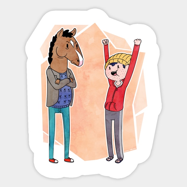 Bojack and Todd HOORAY Sticker by LoganN